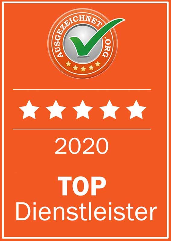 Ausgezeichnet.org Zertifikat Top Dienstleister 2020