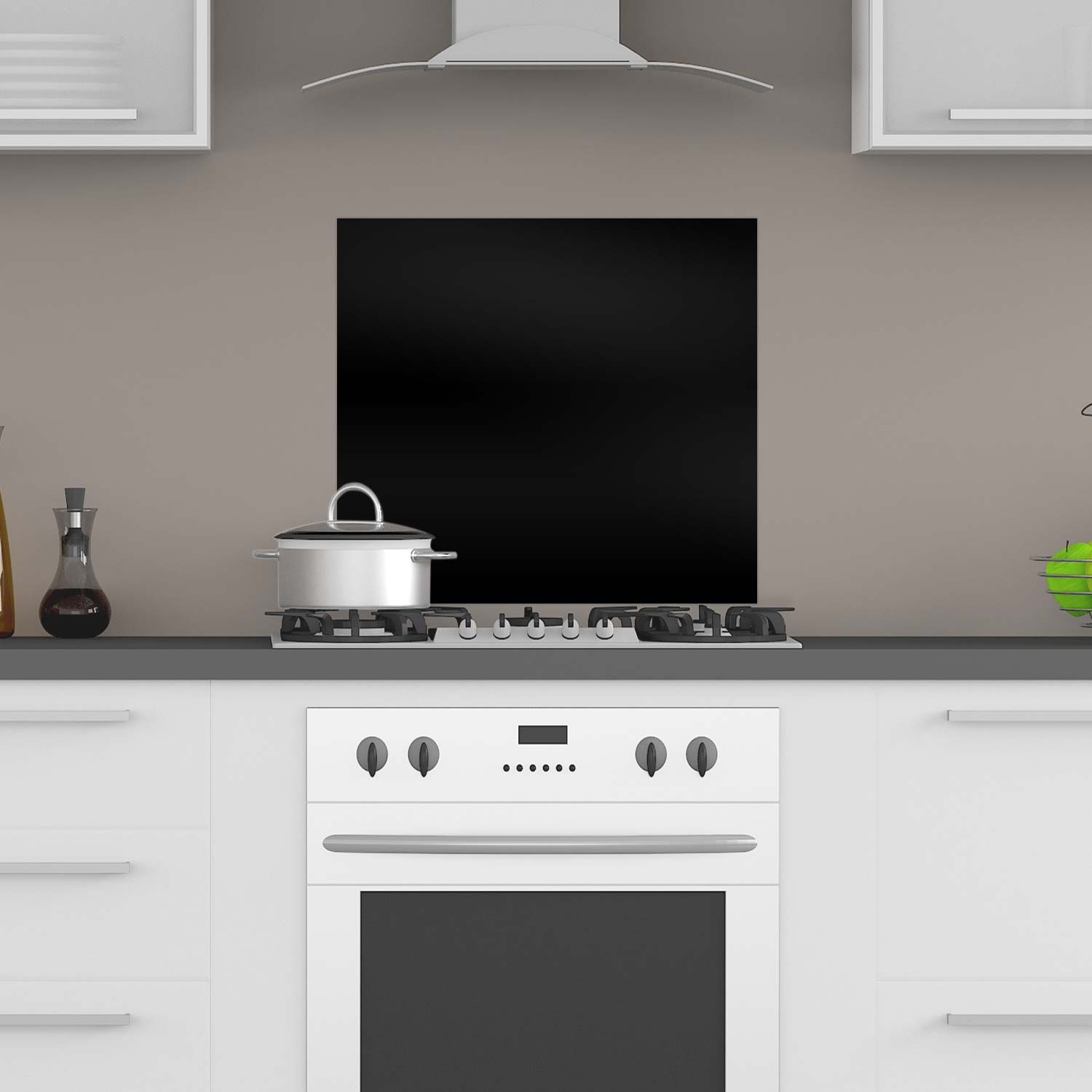Küchenrückwand PLEXIGLAS® schwarz 60x60 cm