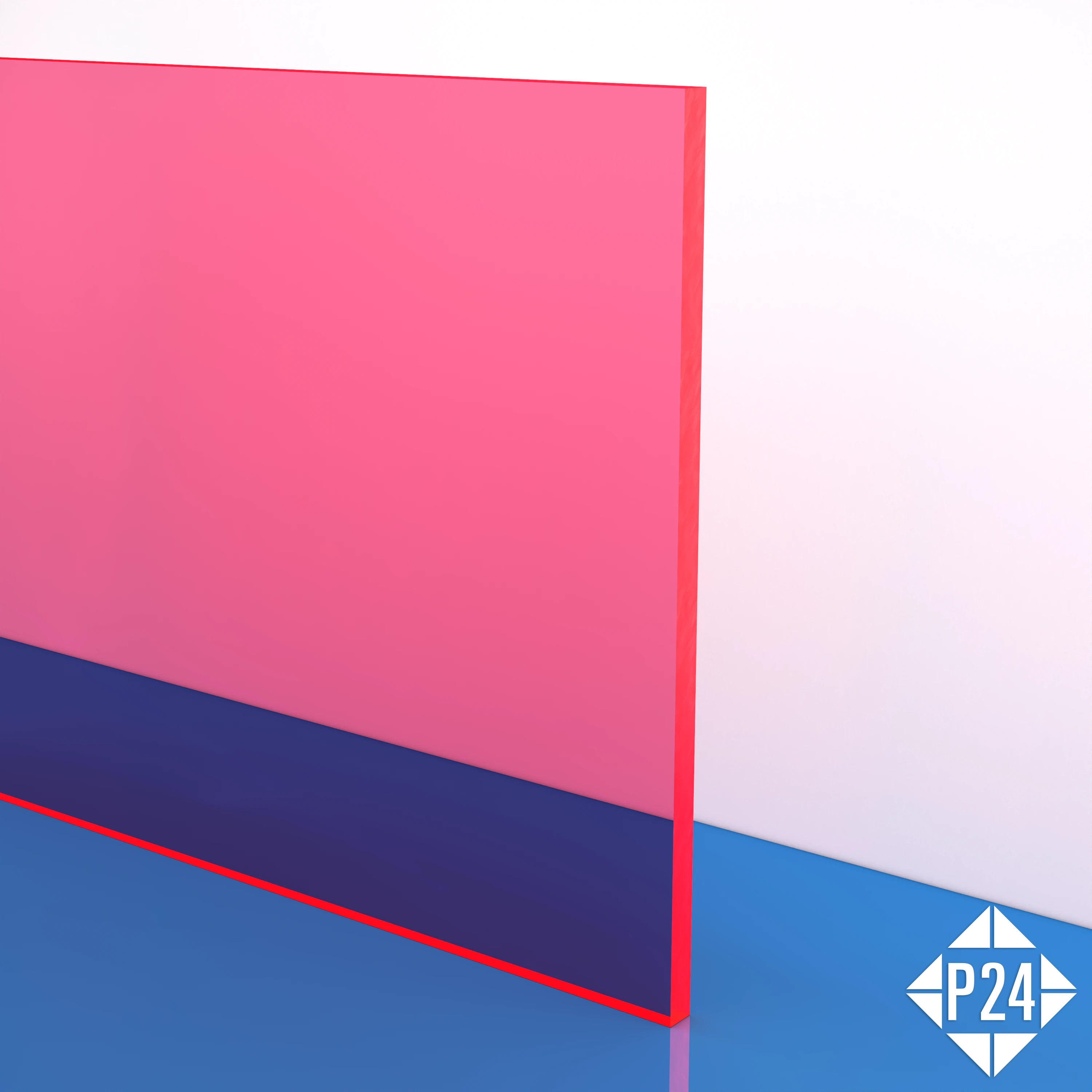 Plexiglas® GS Fluoreszierend Rot 3mm - Platten auf Maß