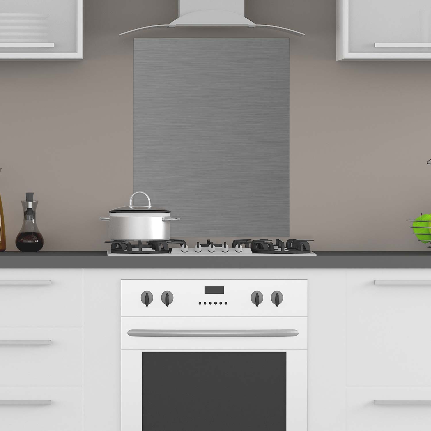 Küchenrückwand DIBOND® butlerfinish silber 60x90 cm